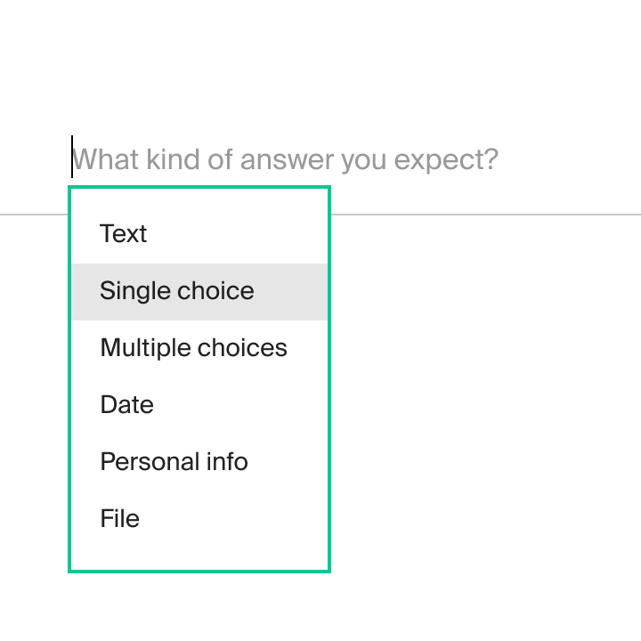 Question configuration UI