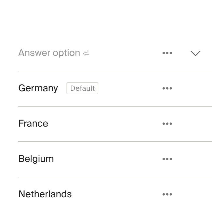 Question configuration UI